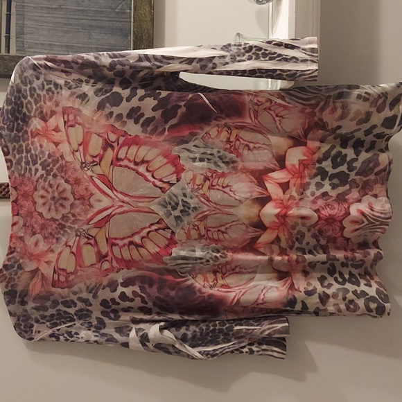4 for $15 Style & Co fashion top 3/4 sleeves leopard pink butterfly floral XL - Picture 3 of 3